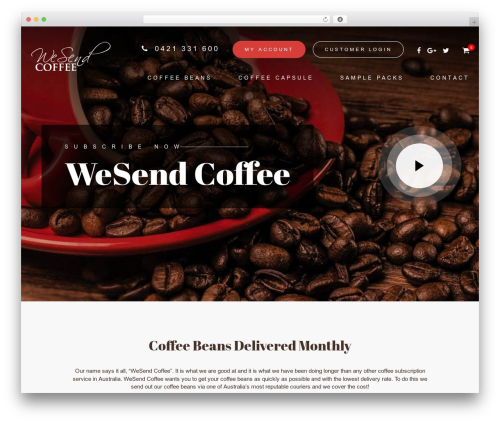 WSC WordPress theme - wesendcoffee.com