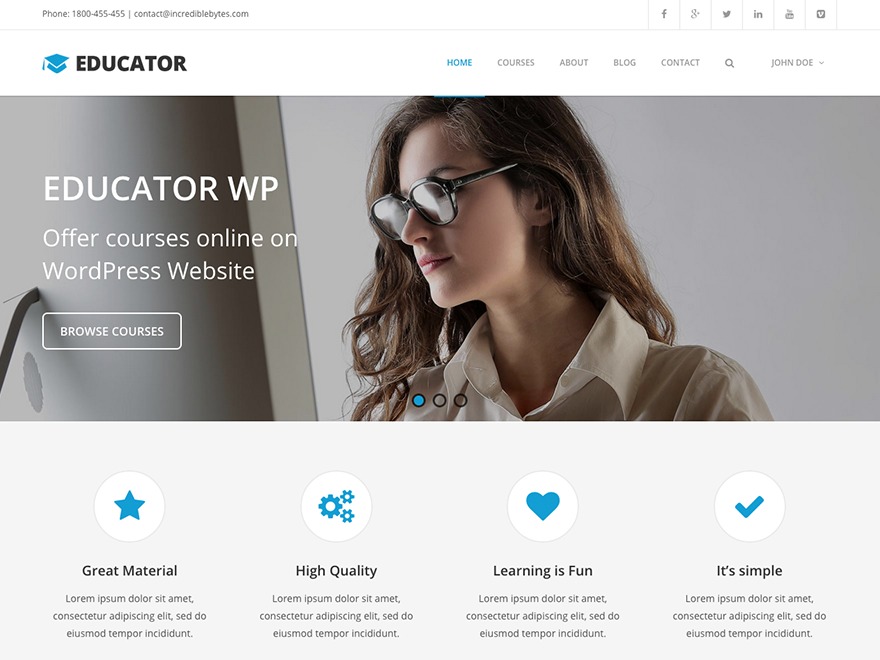 WordPress theme Educator WordPress theme Educator