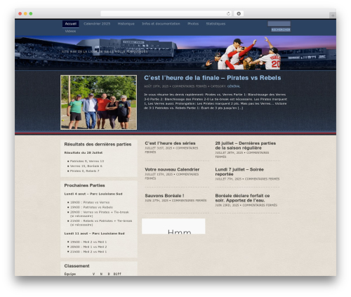 WordPress theme Ultimate Baseball - platozoides.com