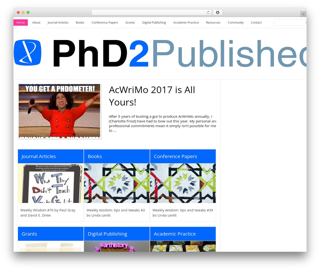 WordPress theme OneCommunity - phd2published.com