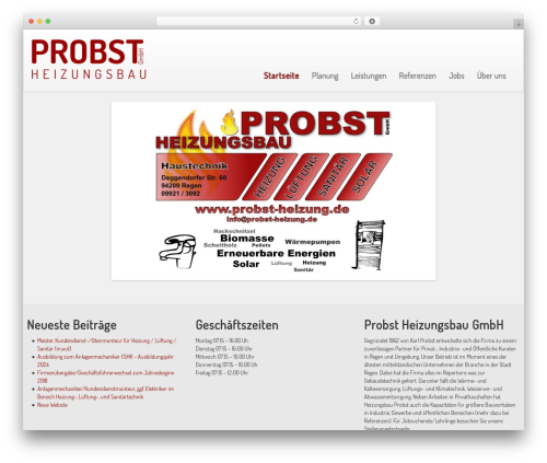BootstrapWP WordPress website theme - probst-heizung.de