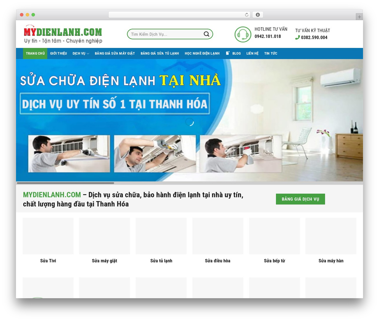 Manh An Service WordPress theme - mydienlanh.com