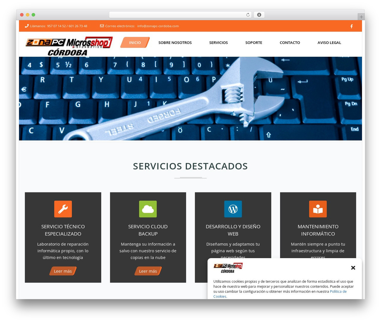 Kyma free WordPress theme - zonapc-cordoba.com
