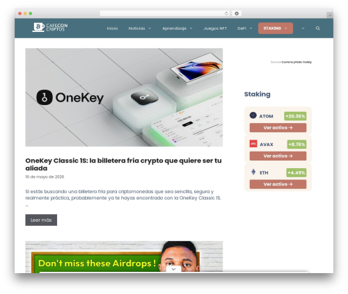 GeneratePress WordPress theme - cafeconcriptos.com