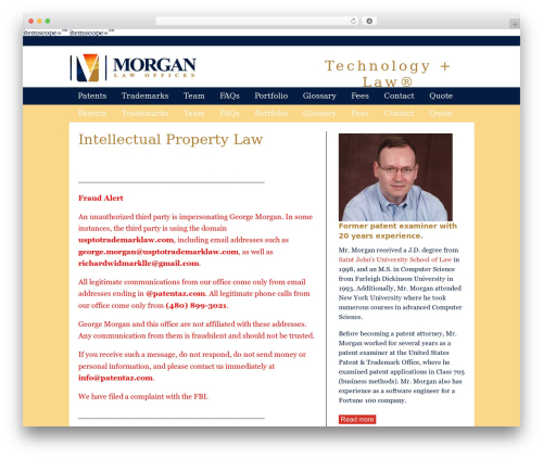 Morgan WordPress theme - patentaz.com