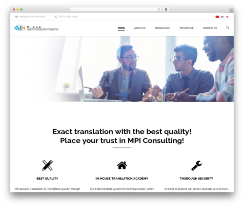 Shadow WordPress website theme - patent-trans.com