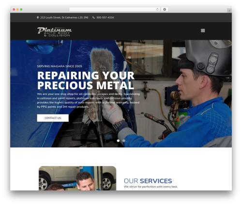 WordPress website theme Laurel - platinumautobody.net
