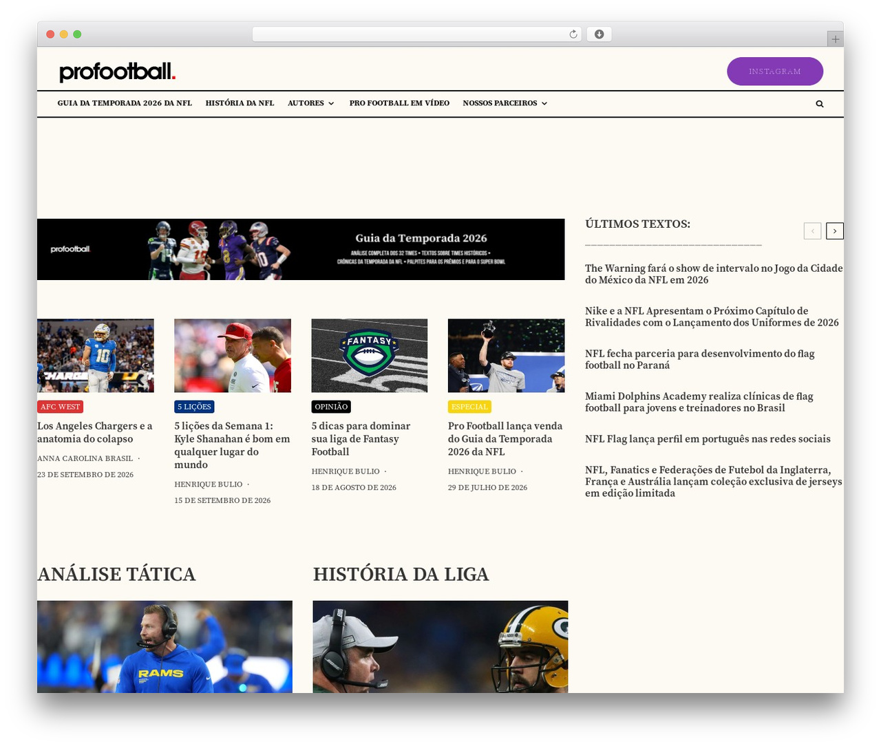 Zeen theme WordPress - profootball.com.br