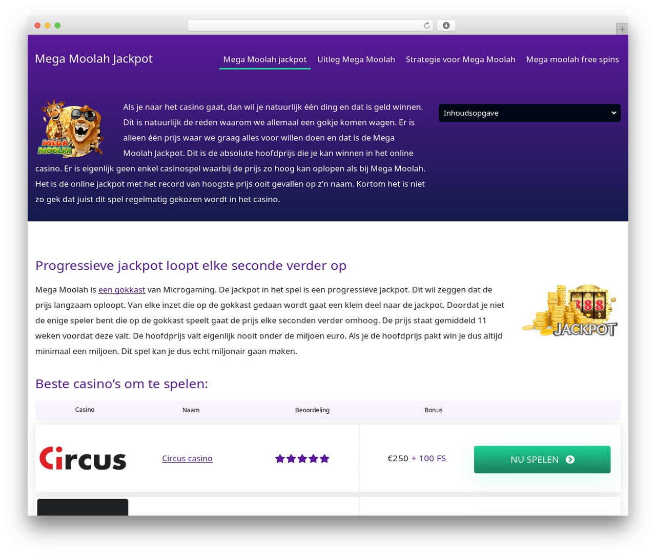 Mega Moolah Jackpot WordPress theme - megamoolahjackpot.nl Mega Moolah Jackpot WordPress theme - megamoolahjackpot.nl