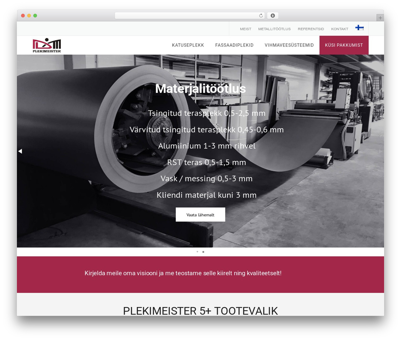 Construction WordPress theme - plekimeister.ee