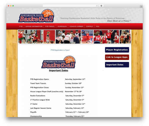 PYB theme WordPress - portsmouthyouthbasketball.com