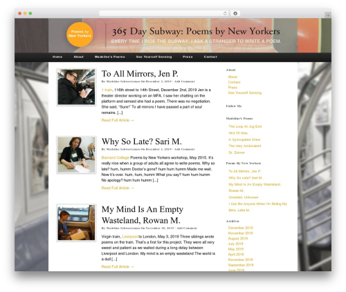 Theme WordPress PageLines Framework - poemsbynewyorkers.com