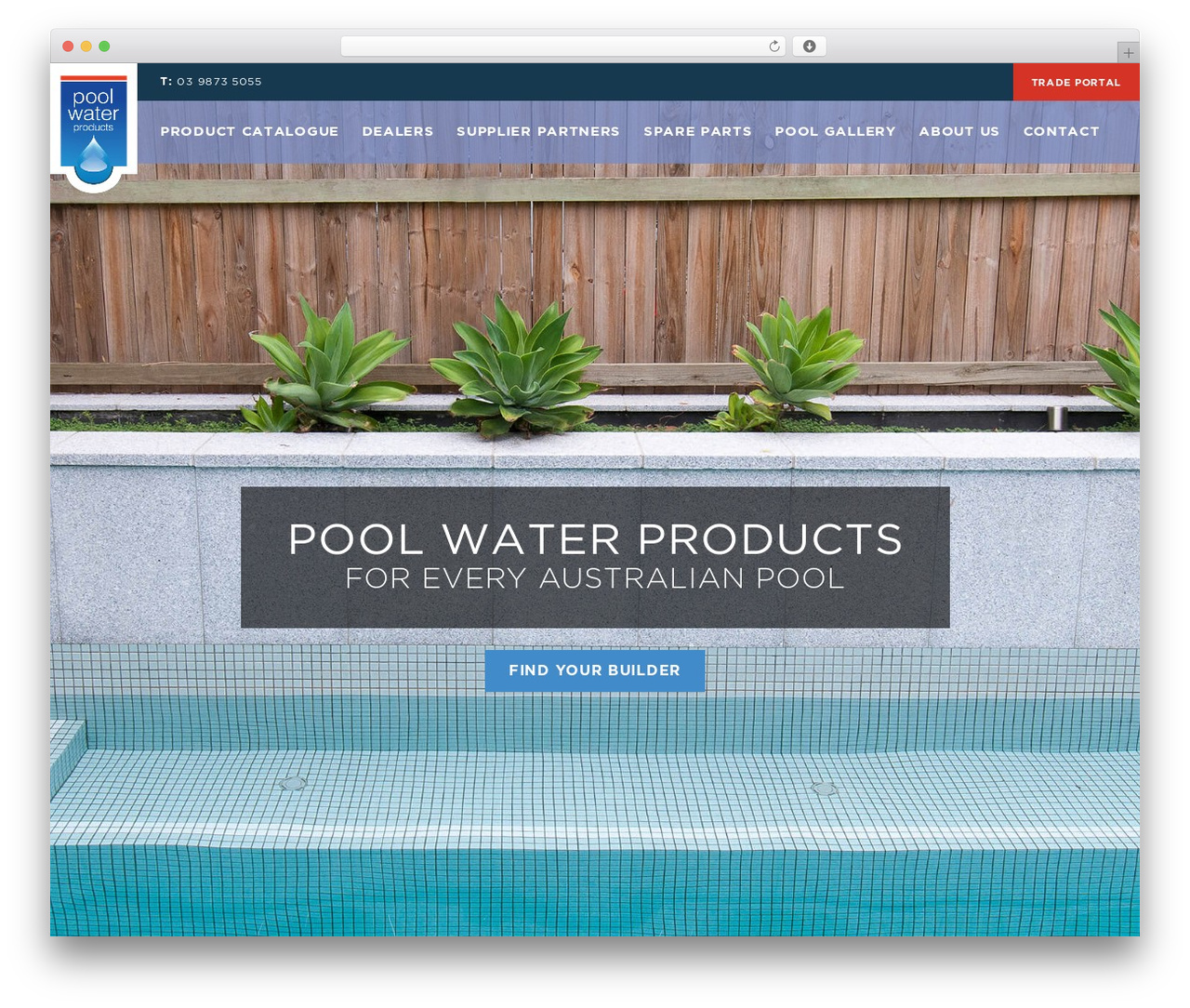 WordPress theme FIVE Framework - poolwaterproducts.com.au