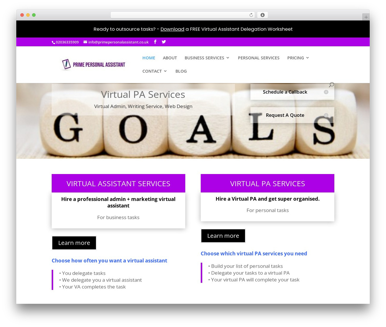 WordPress theme Divi - primepersonalassistant.co.uk