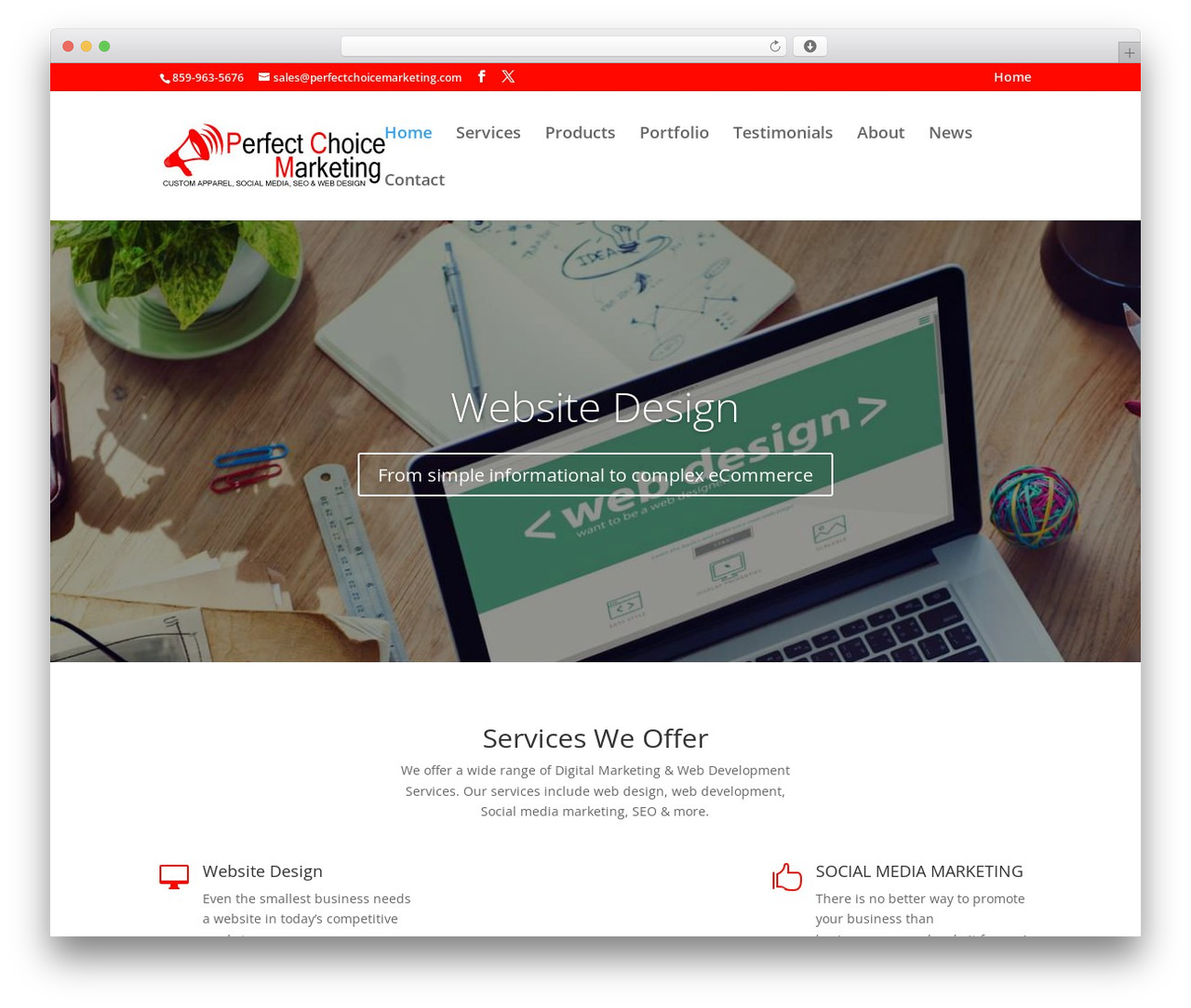 WordPress theme Divi - perfectchoicemarketing.com