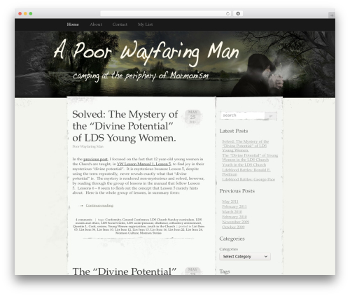 WordPress theme Elegant Grunge - poorwayfaringman.net/blog
