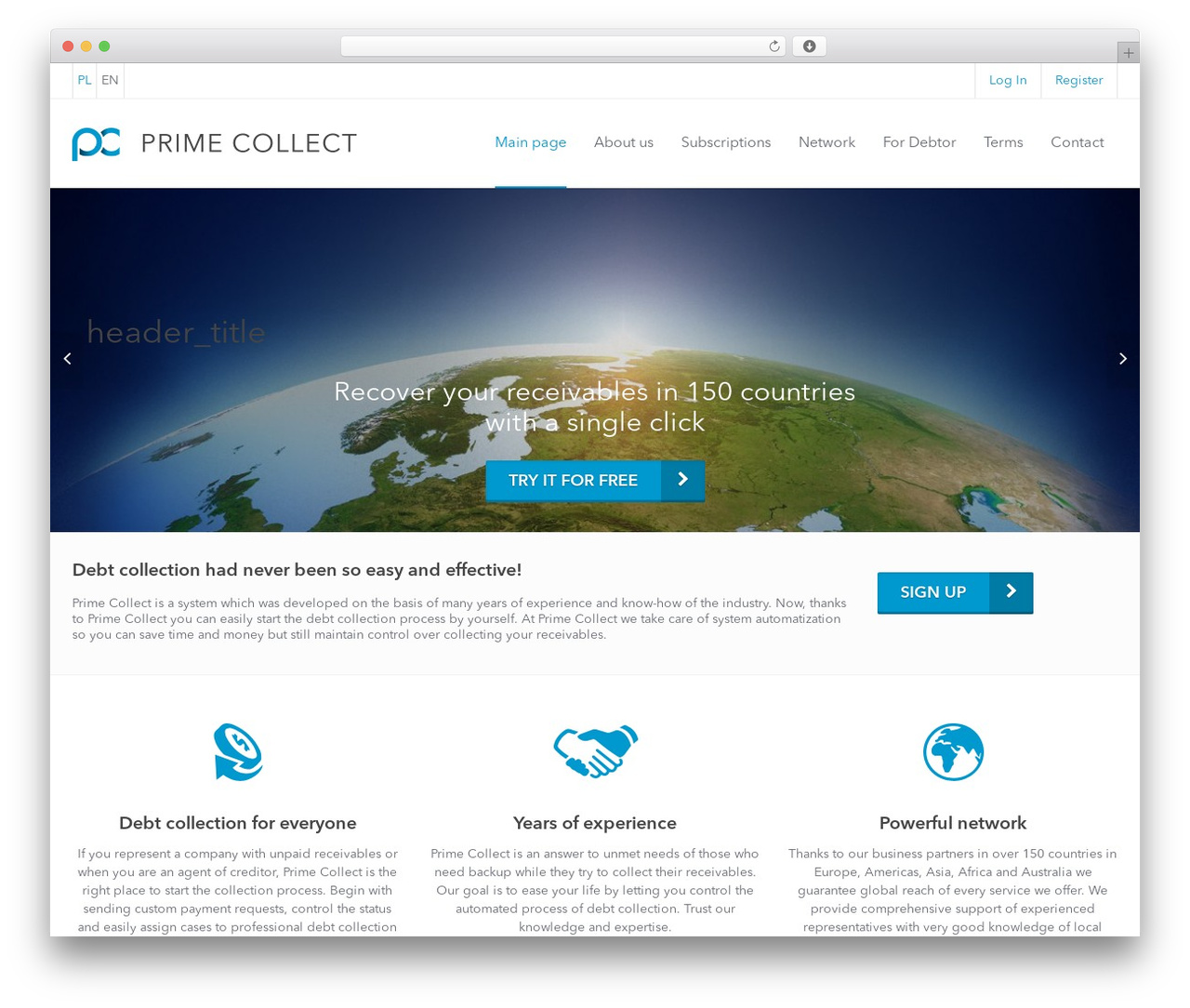 Downtown WP theme WordPress - primecollect.com
