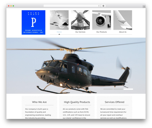 Prime AeroTech WordPress theme - primeaerotech.com