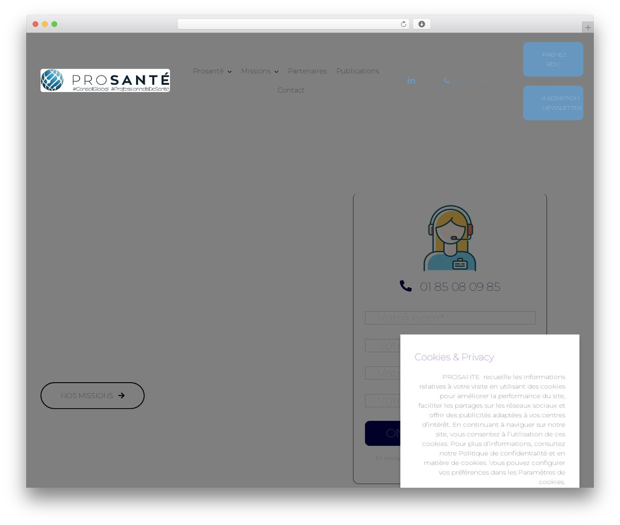 Avada WordPress website theme - prosante.fr