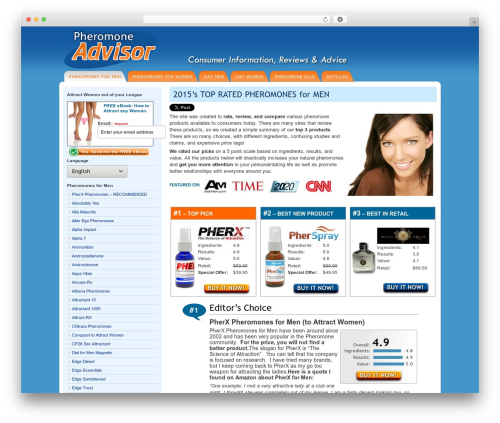 DeepBlue WordPress page theme - pheromoneadvisor.com