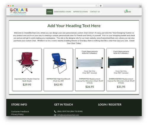 Hello Elementor theme WordPress - createmychair.com