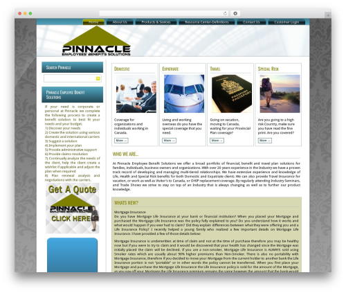 WordPress website theme PinnacleBlu - pinebs.com