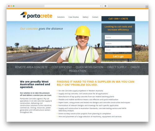 Portacrete WordPress theme - portacrete.com.au