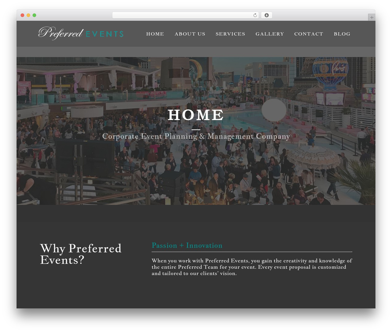 WordPress theme Specular - preferred-events.com