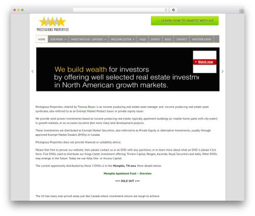 Canvas WordPress website theme - prestprop.com