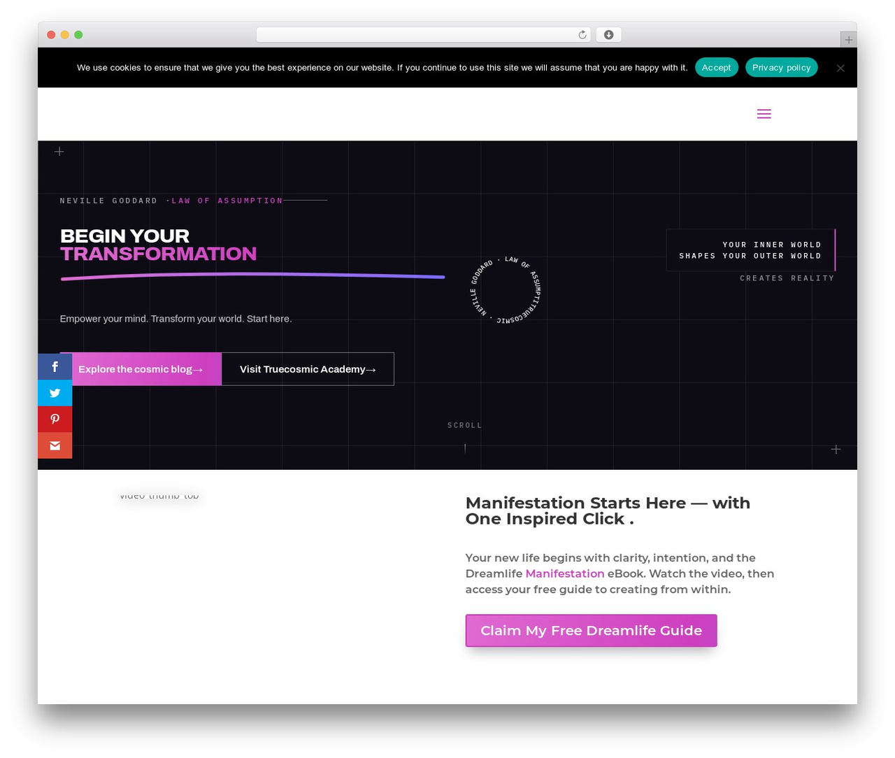 Divi WordPress theme - truecosmic.com