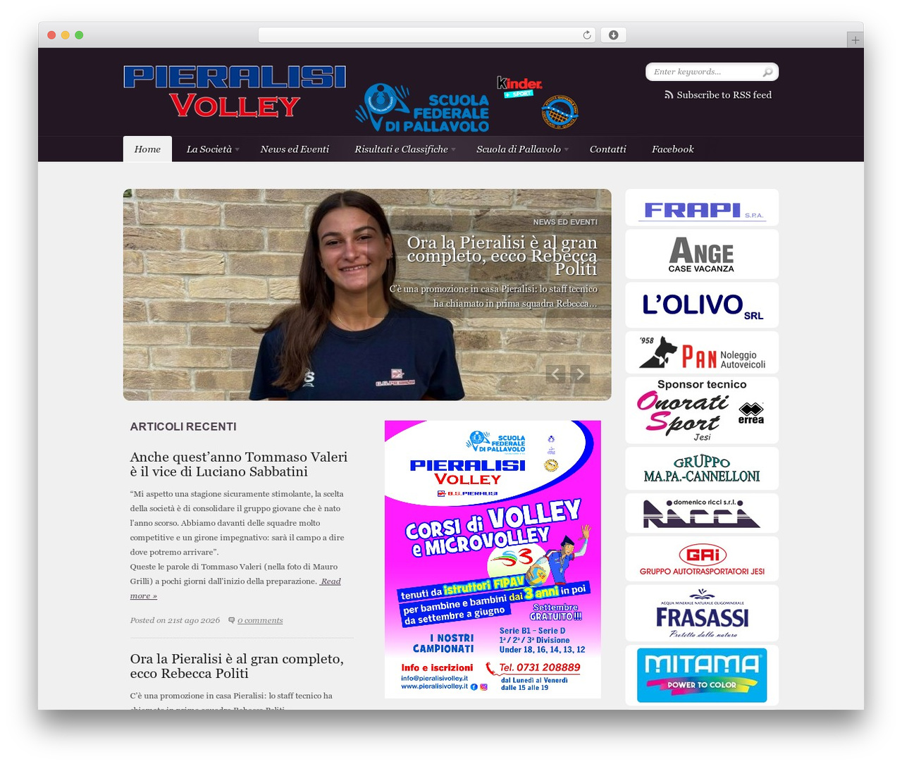 Theme WordPress Coda - pieralisivolley.it