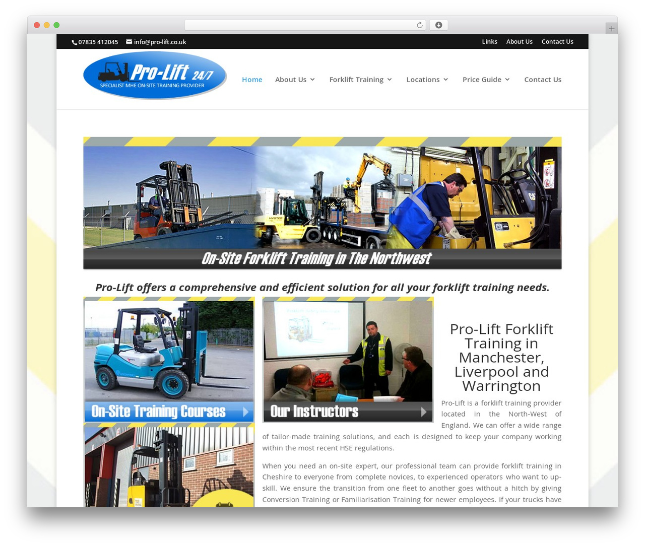 WordPress theme Divi - pro-lift.co.uk