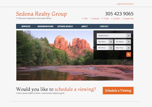 Sedona real estate template WordPress