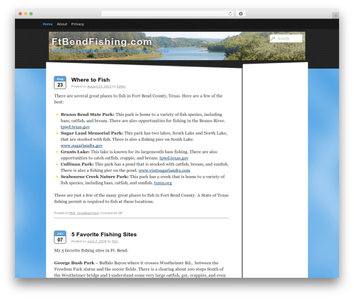 WordPress theme Sonar - ftbendfishing.com