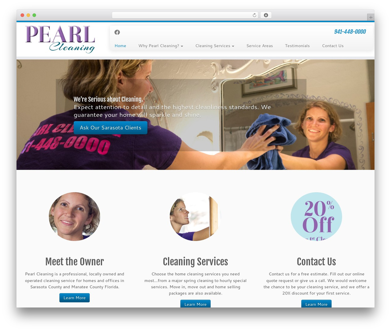 Customizr business WordPress theme - pearlcleaningservice.com
