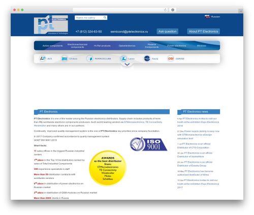 PTElectronics best WordPress theme - ptelectronics.com