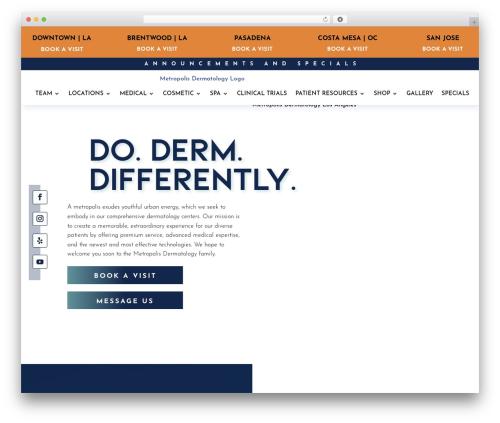 Divi mad menu WordPress plugin - metropolisdermatology.com