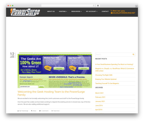 Theme WordPress OneHost - powersurge.net/welcoming-the-geekhosting-team-to-the-powersurge-family