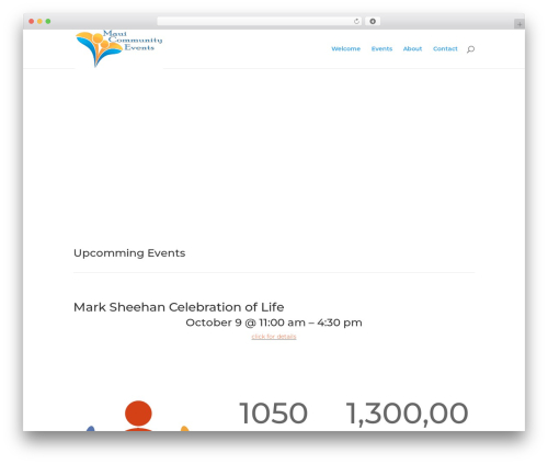 Divi theme WordPress - mauicommunityevents.org