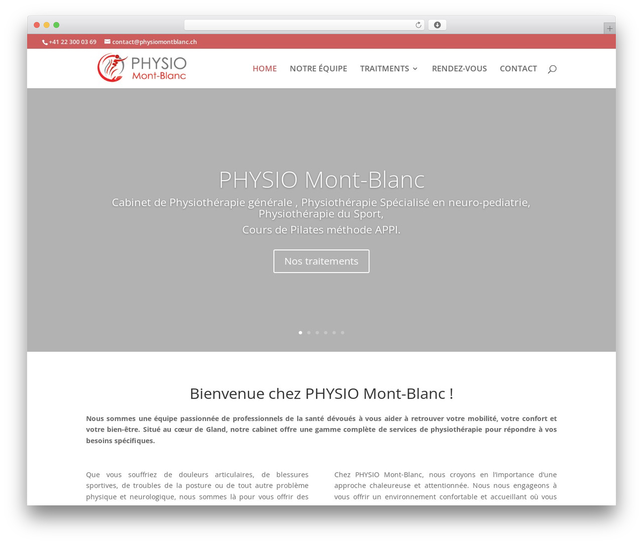 Divi WordPress theme - physiomontblanc.ch