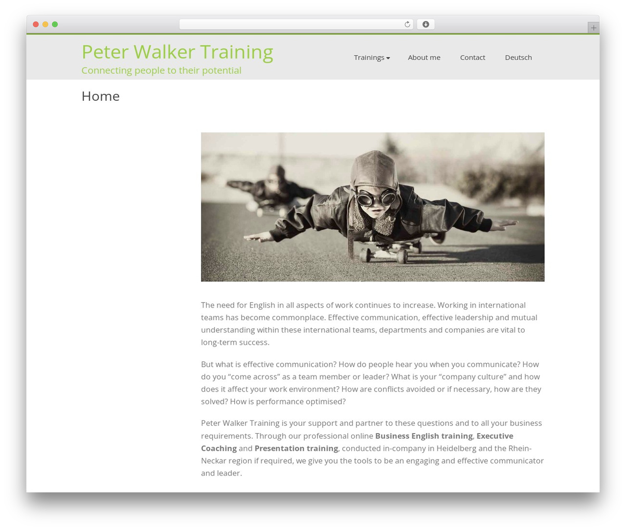 WordPress theme Nimva - peter-walker-training.de