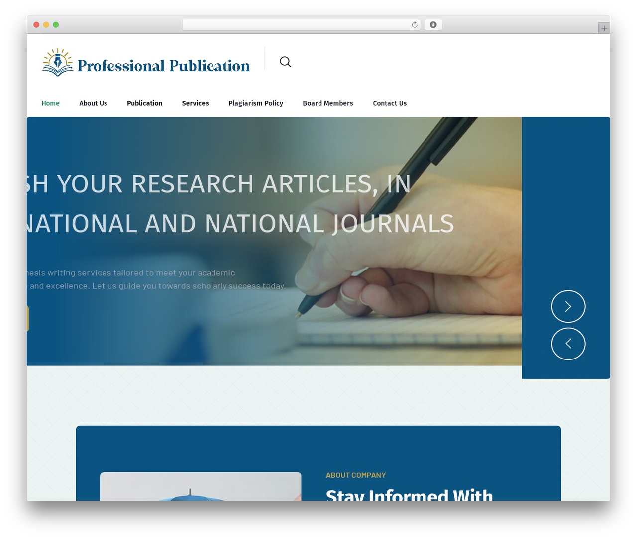 Envolve WordPress theme - professionalpublication.com