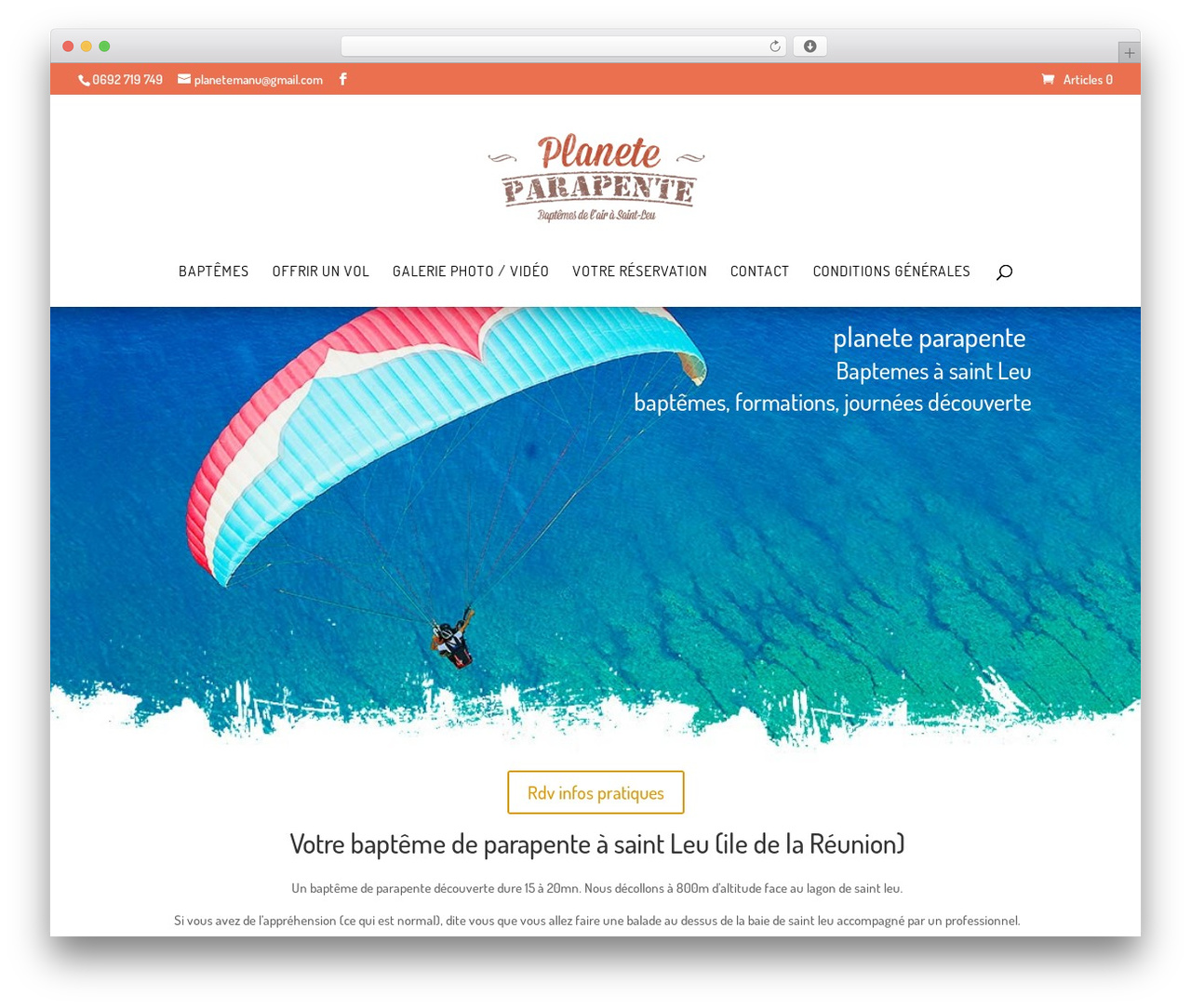 WordPress theme Divi - planete-parapente-reunion.com