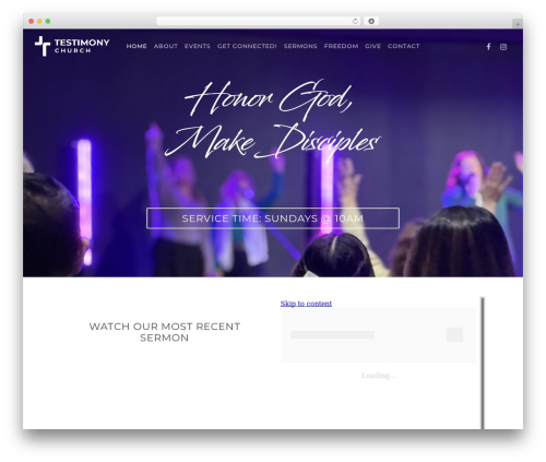 WordPress theme NerdStuds - testimonychurch.com