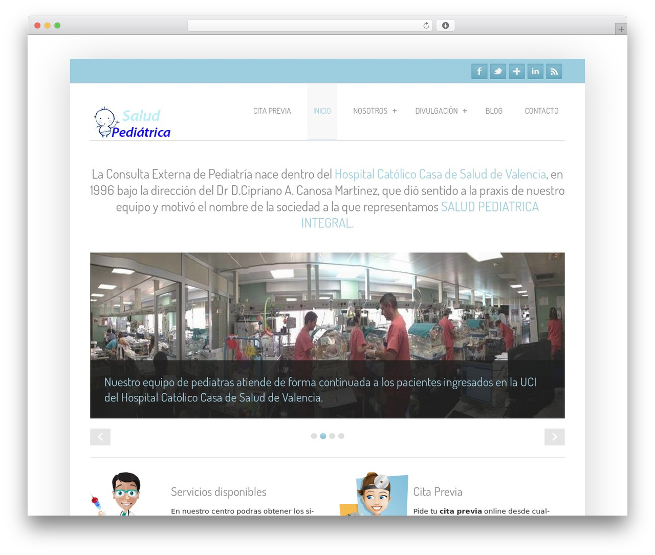 WordPress website theme SimpleCorp - pediatrialasalud.es