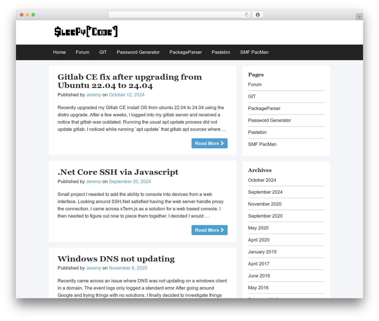 Simplelin WP theme - jdarwood.com