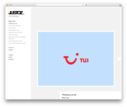 Touchfolio WordPress theme - just-oz.co.uk