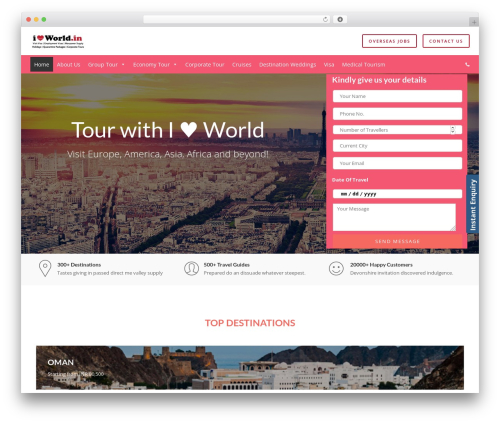 Tourpacker WordPress theme - iloveworld.in Tourpacker WordPress theme - iloveworld.in