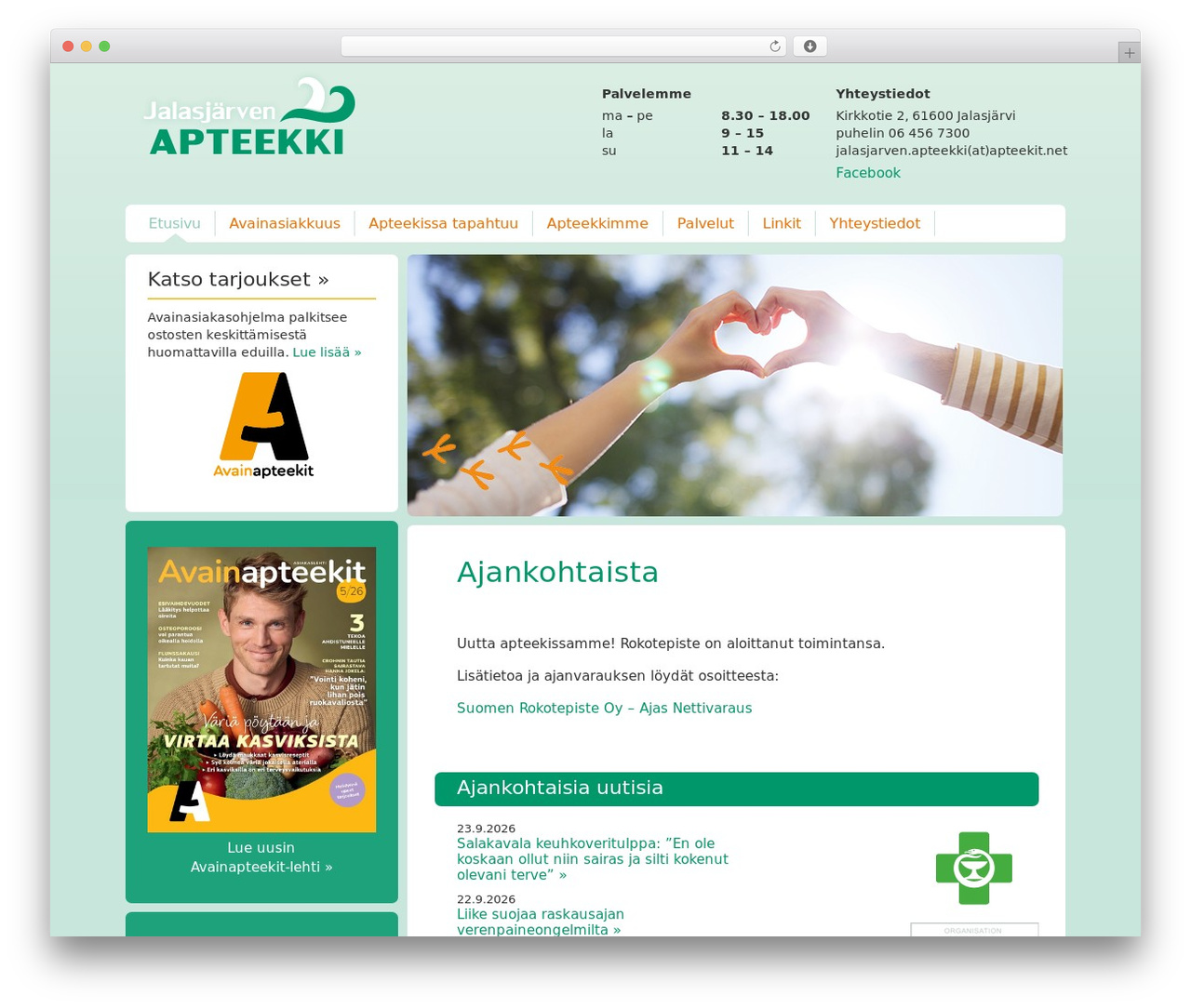 WordPress theme Primus Core - jalasjarvenapteekki.net