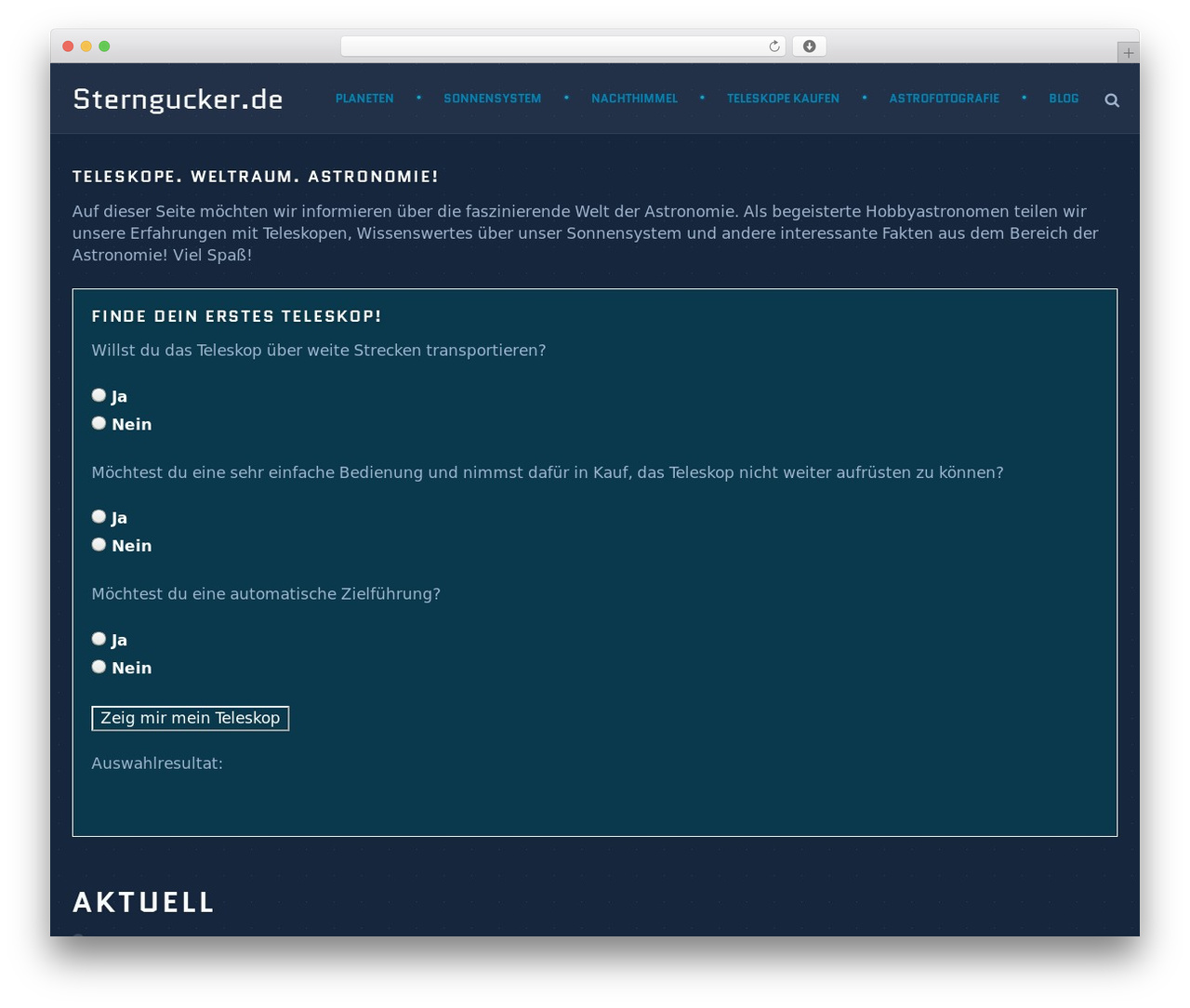 WordPress theme T.Joy - sterngucker.de